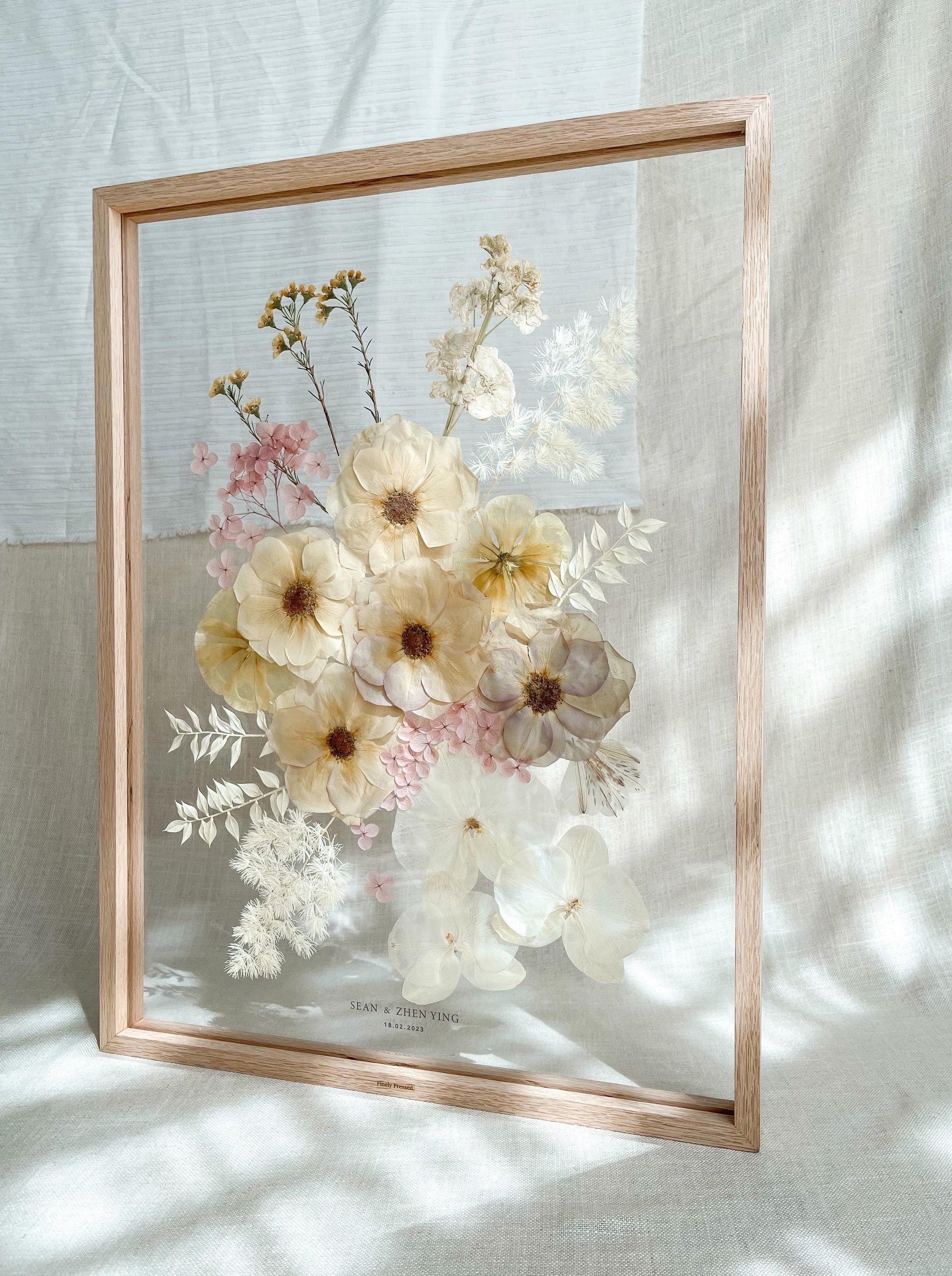 Pressed Roses In Frame Bridal & Wedding Pressed Flower Frames β Finely Pressed